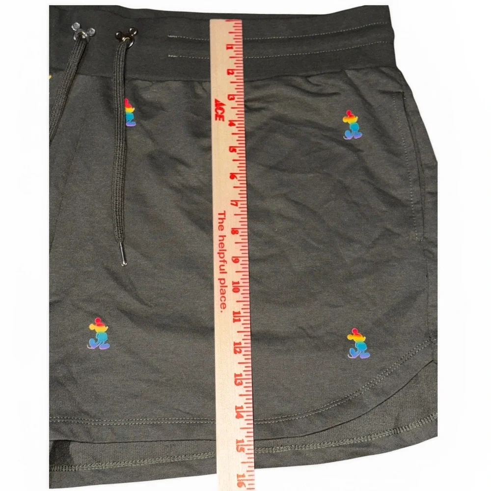 Disney Pride Collection Lounge Shorts Women 1X Dark Green Rainbow Mickey Mouse - Picture 5 of 10
